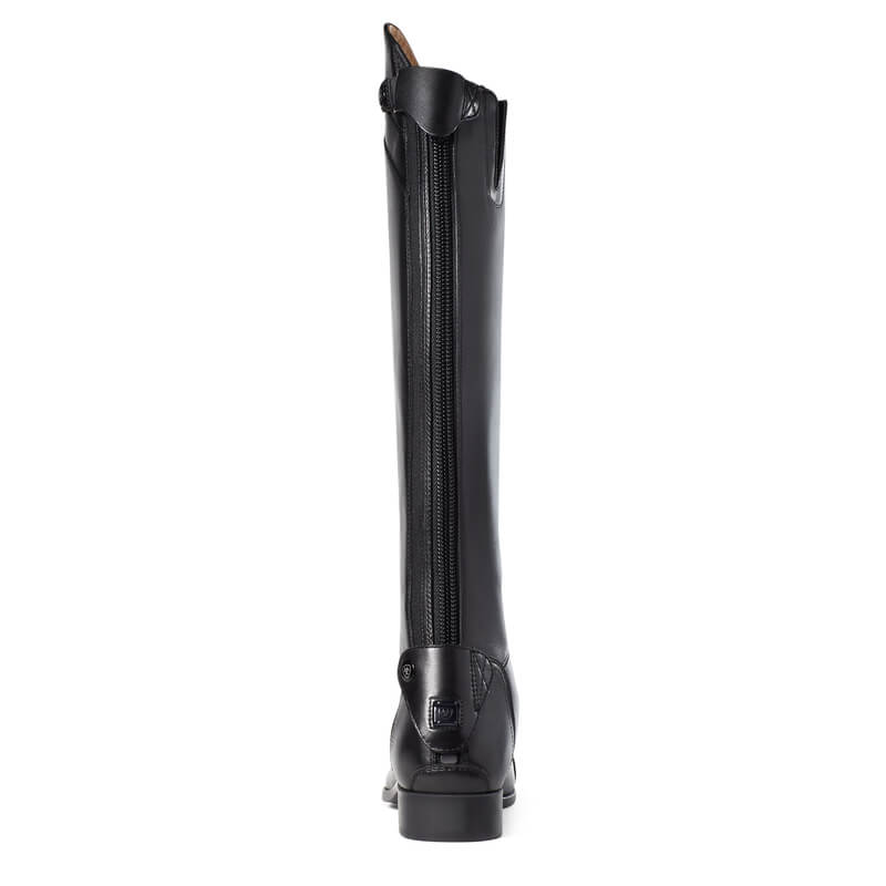 Ariat Palisade Tall Riding Boots Black, shown from the back with zipper.