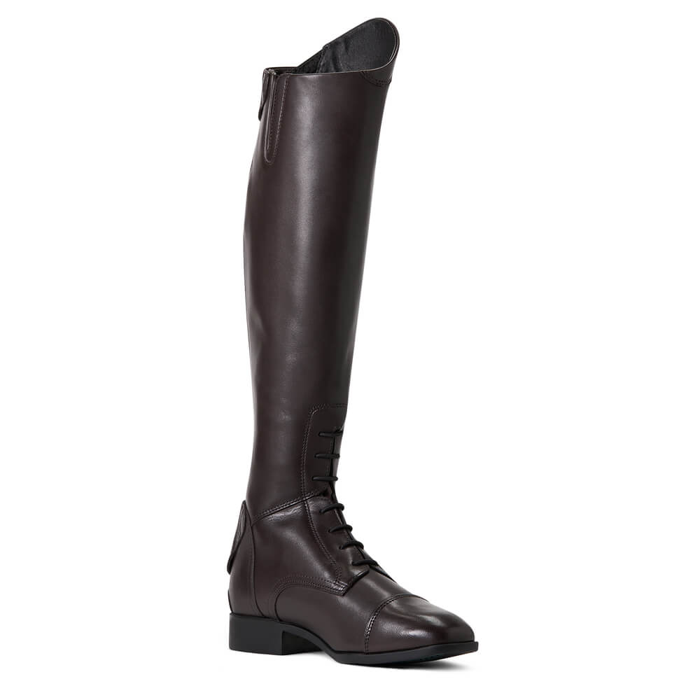 Ariat Palisade Tall Riding Boots Cocoa: tall leather boots with front laces and side zipper.