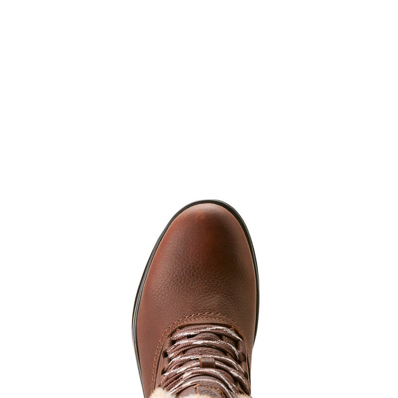 Ariat Harper Sherpa H2O Boots in dark brown, shown from above on a white background.
