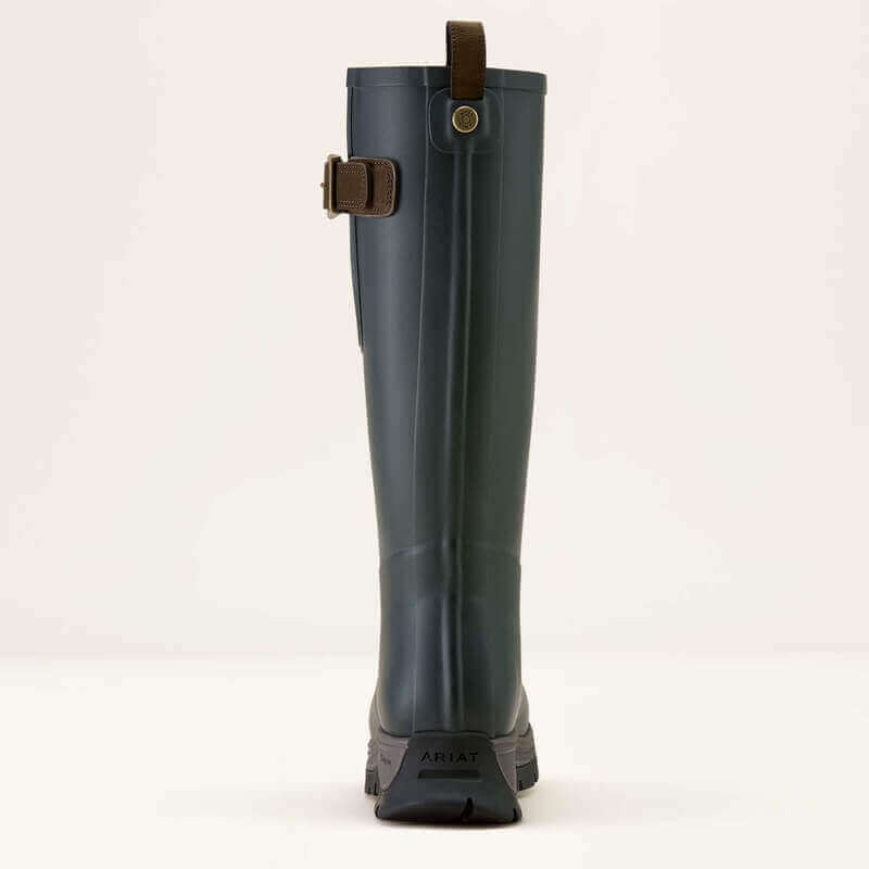Ariat Woodstock Rubber Boot Deep Navy, viewed from the back.