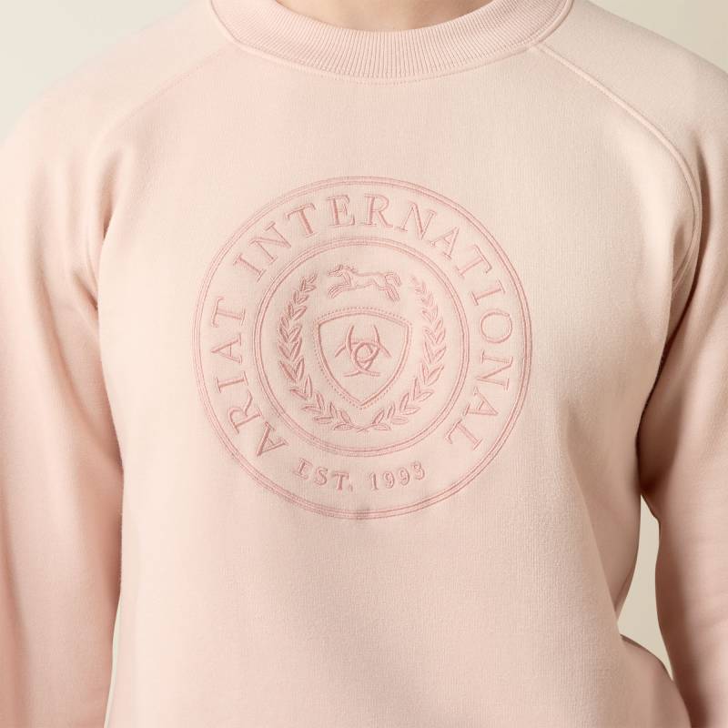 Ariat Youth Martine Sweatshirt Sepia Rose with baseball cap, on a plain light background.