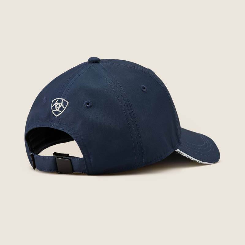 Ariat Sterling Cap: Classic navy, crest logo, branded trim, moisture-wicking comfort.