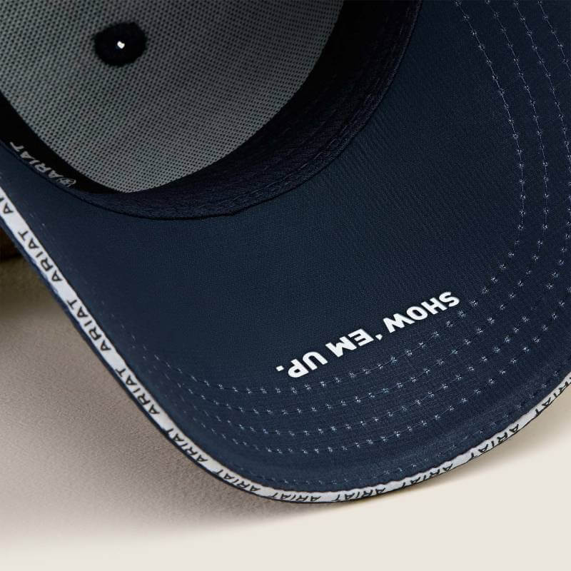 Ariat Sterling Cap Classic Navy, SHOW EM UP. underbill, moisture-wicking; by Ariat.