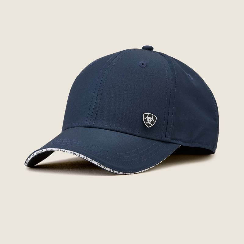 Ariat Sterling Cap: Classic navy, crest logo, branded trim, moisture-wicking comfort.