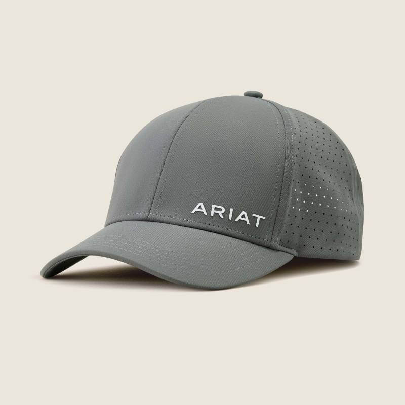 Ariat Adults Breathe Cap Pewter with white logo and perforated panels for breathability.