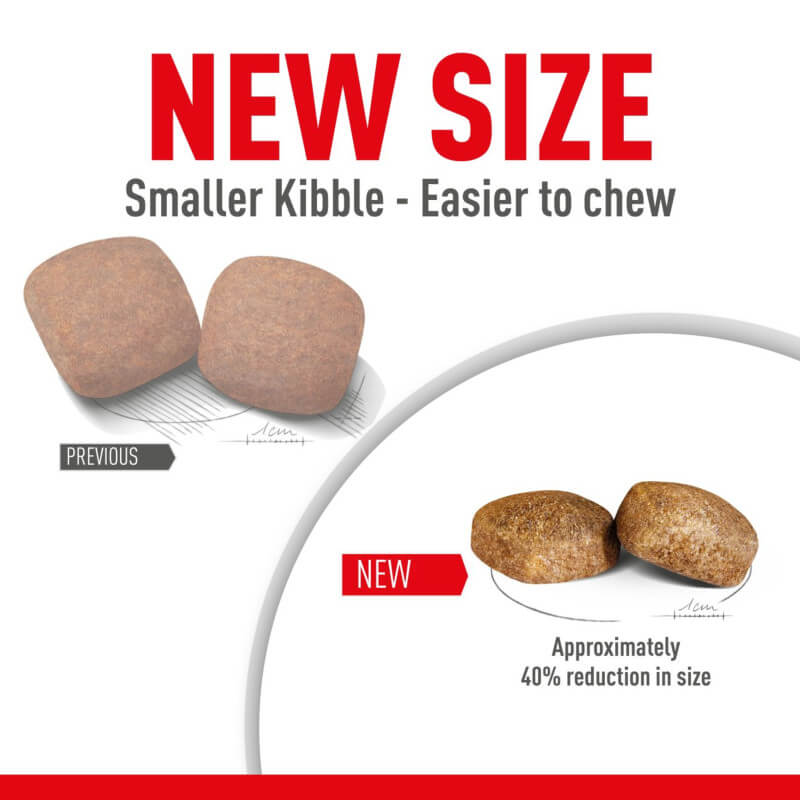Royal Canin Giant Adult offers two smaller kibbles, ideal for giant breed dogs and digestion.