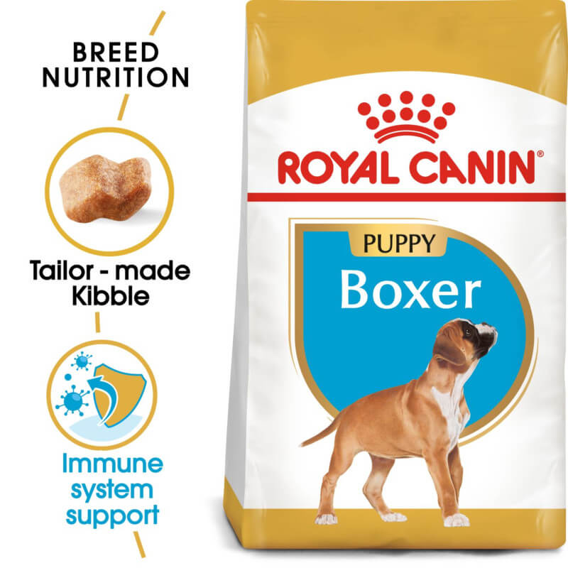 Royal Canin Boxer Puppy nourishes muscle growth in your Boxer puppy.
