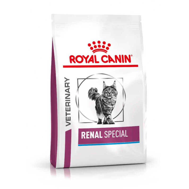Royal Canin Veterinary Renal Special Adult Dry Cat Food for cats needing renal support.