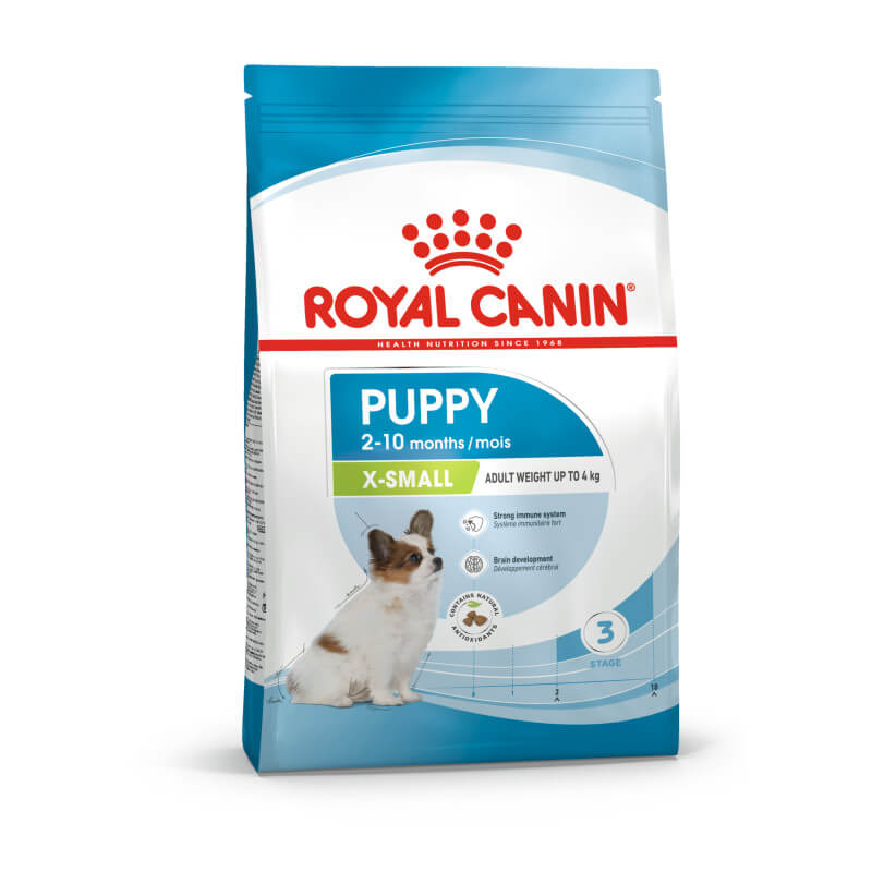 Royal Canin X-Small Puppy 1.5kg supports growth and development in extra small breed puppies.
