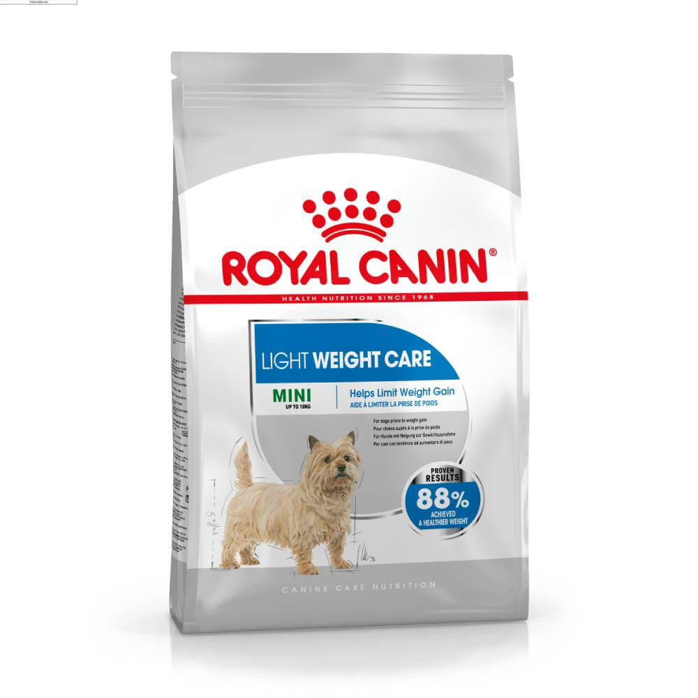 Royal Canin Mini Light dog food helps small breeds manage their weight.
