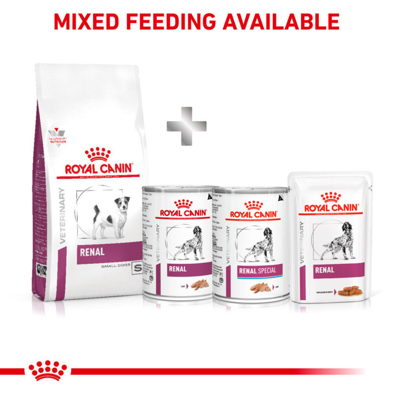 Royal Canin Veterinary Renal Adult Dry Small Dog Food supports renal health in small breeds.