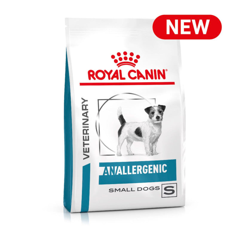 Royal Canin Veterinary Anallergenic Small Dog hypoallergenic food for small breeds.