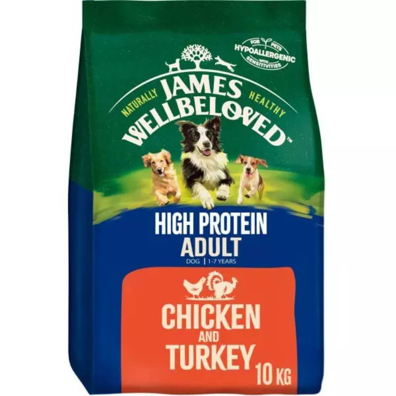 James Wellbeloved High Protein Dog Food Chicken & Turkey, grain free, 10kg.