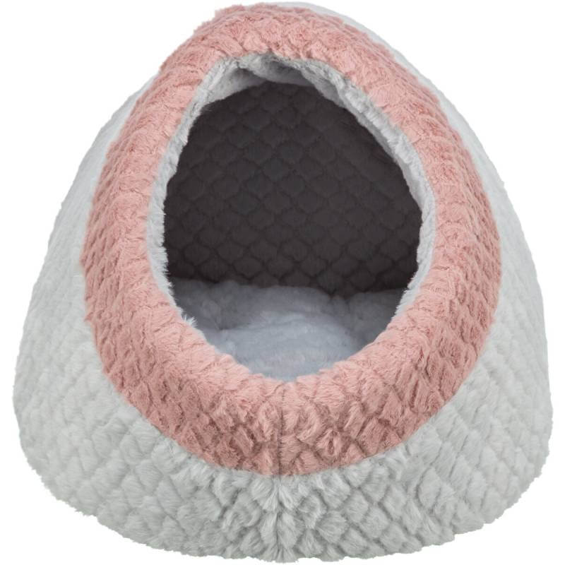 Trixie Kaline Mio Dog Cave in grey & old pink offers a cozy, stylish igloo retreat for pets.