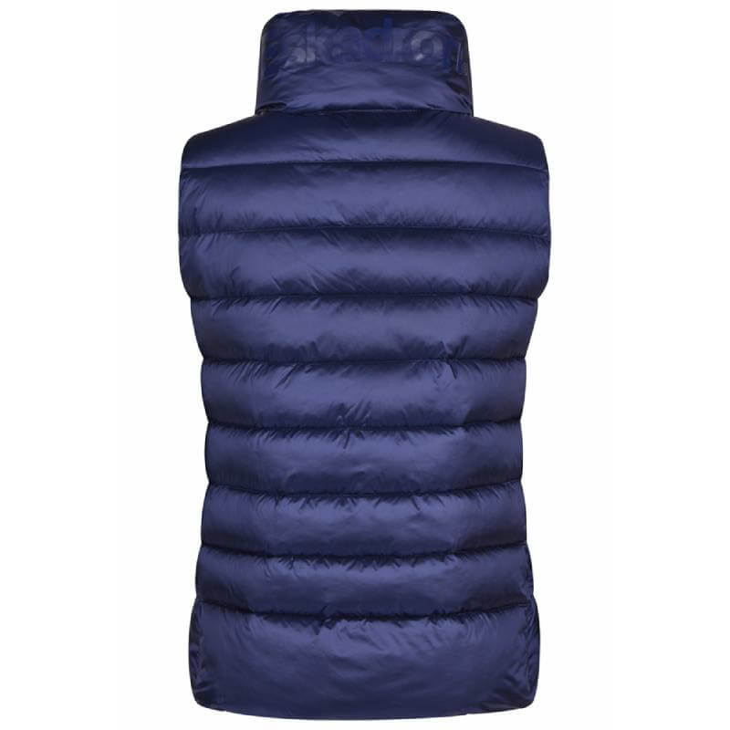 Eskadron Heritage Quilt Waistcoat True Blue shown from the back with horizontal sections.
