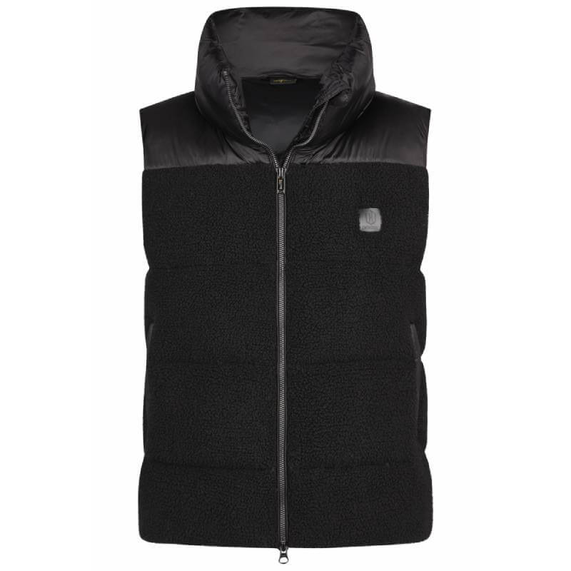 Eskadron Heritage Quilt Waistcoat Teddy Black: quilted vest with zip, collar, and teddy fleece.