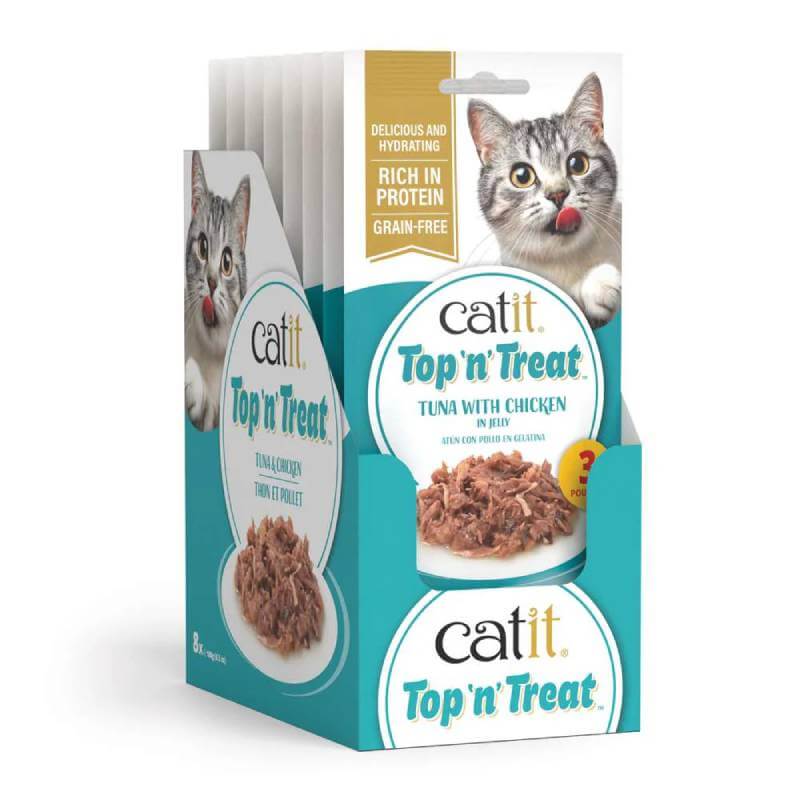 Catit Top 'n' Treat Tuna 3x60g is a high-protein, hydrating wet cat treat from Catit.