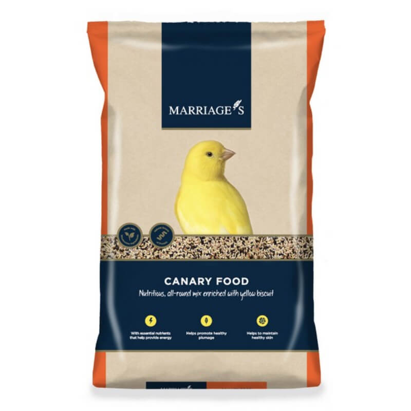 Marriages Canary Food for birds, from Marriages, with a yellow canary on the packaging.