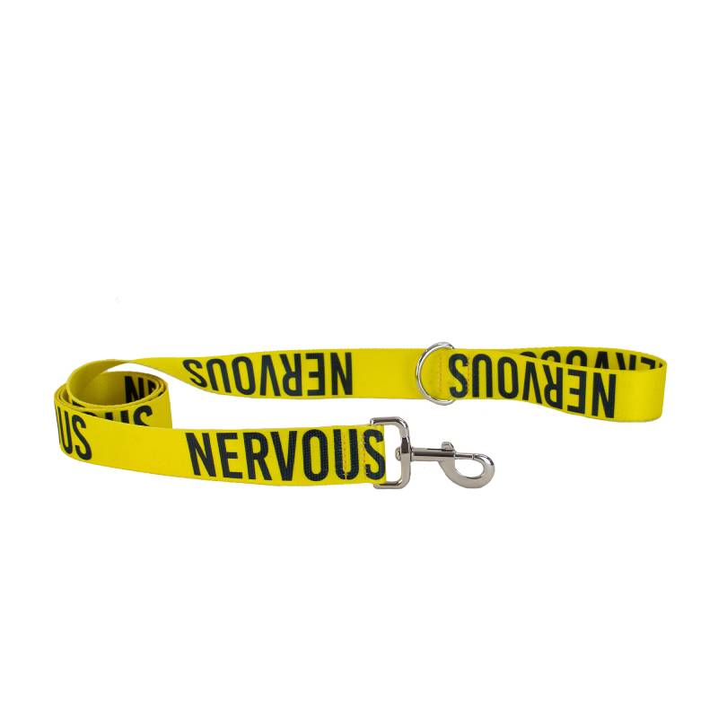 Ancol Awareness Lead NERVOUS 40mm with "NERVOUS" in bold black letters.