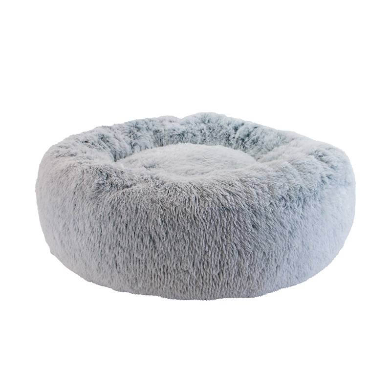 Ancol Giant Super Plush Donut Bed 130cm in slate grey offers a soft, cozy texture for dogs.