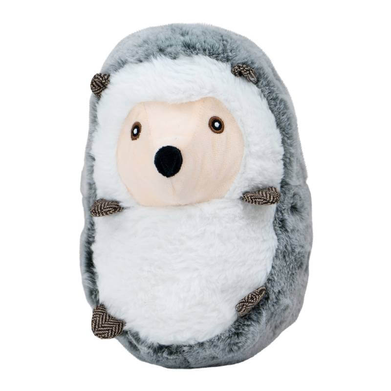 Ancol Heritage Harry Hedgehog is a soft, plush dog toy with a rounded body and stubby limbs.