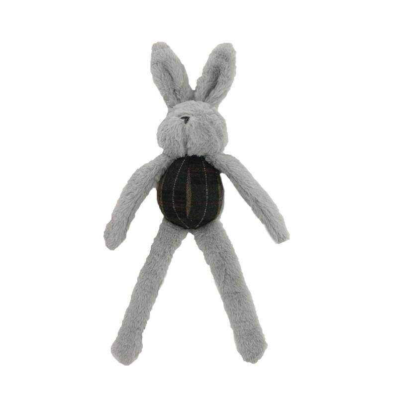 Ancol Heritage Floppy Bunny: soft plush dog toy with long ears and recycled filling in belly.