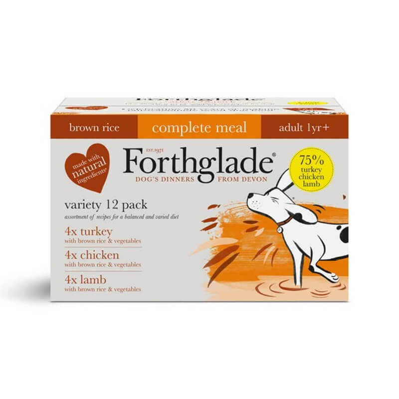 Forthglade Complete Bulk box with dog illustration and product details on the front.