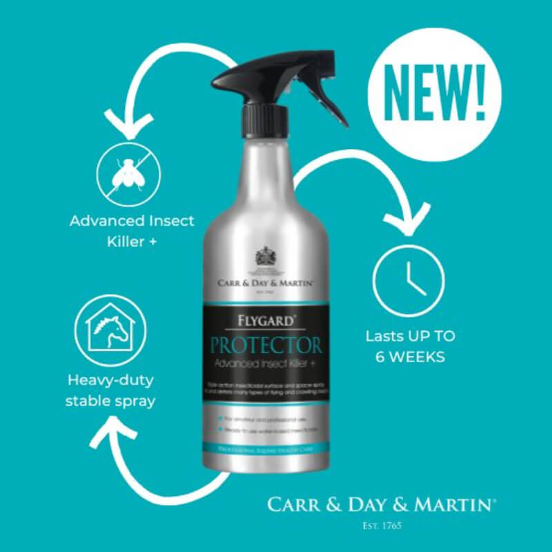 Carr & Day & Martin Flygard Protector 1L spray repels insects and lasts up to 6 weeks.