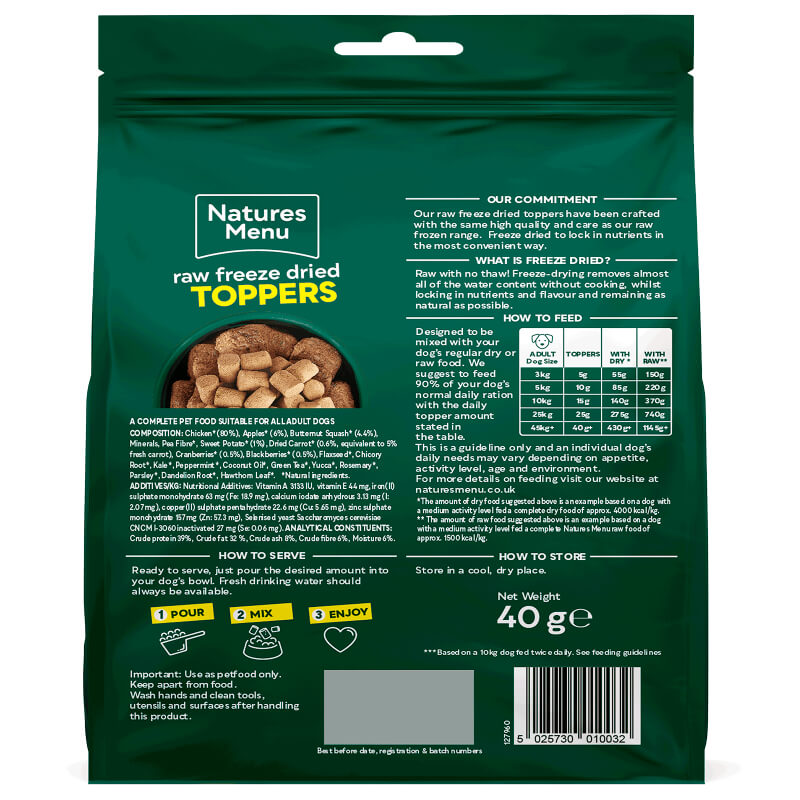 Natures Menu Freeze Dried Topper Chicken 40g-Pet n Pony-Natures Menu