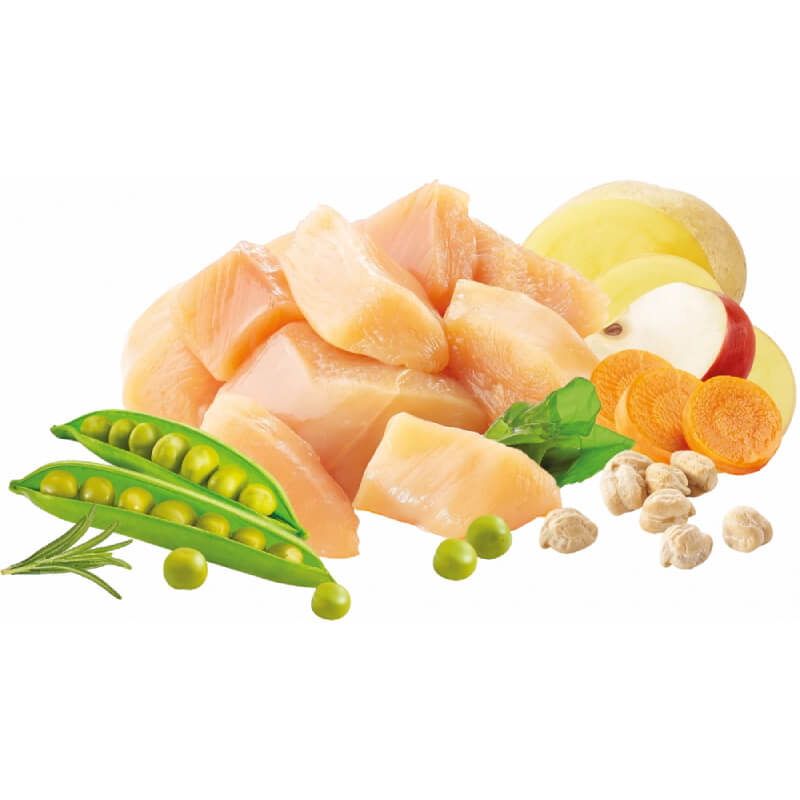 Natures Menu High in Meat No Grain Cat Food Chicken: high-protein chicken with veggies and fruit.