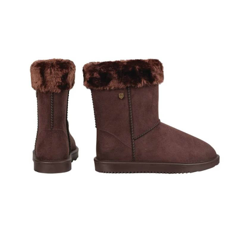 Hy Equestrian Hy Chisworth Waterproof Fleece Fur Boot Adults Chocolate with faux fur lining.
