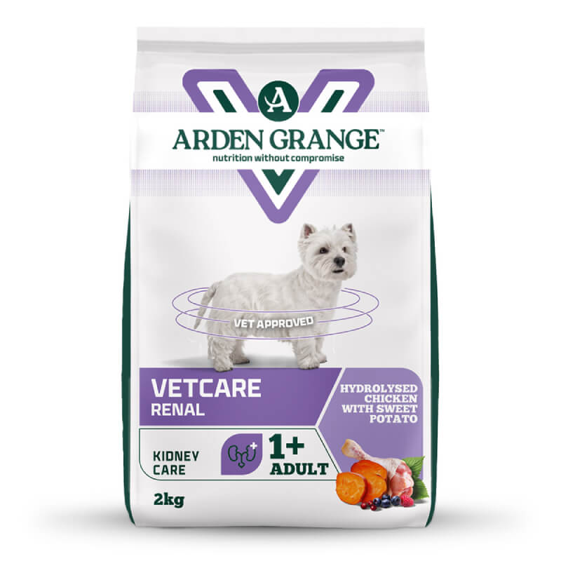 Arden Grange VetCare Renal dry food for adult dogs, 2kg, grain free.
