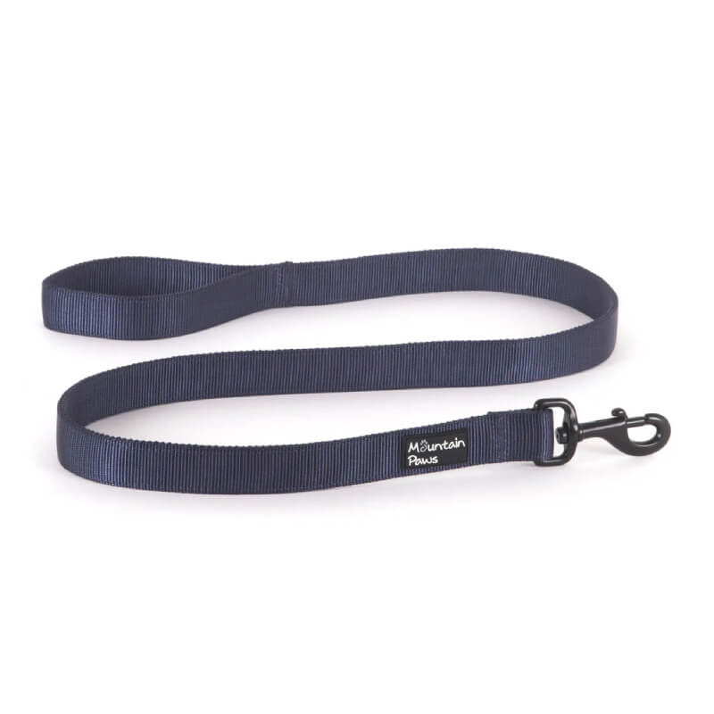 Mountain Paws Extra Tough Dog Lead in navy with a black metal clasp, chew resistant.
