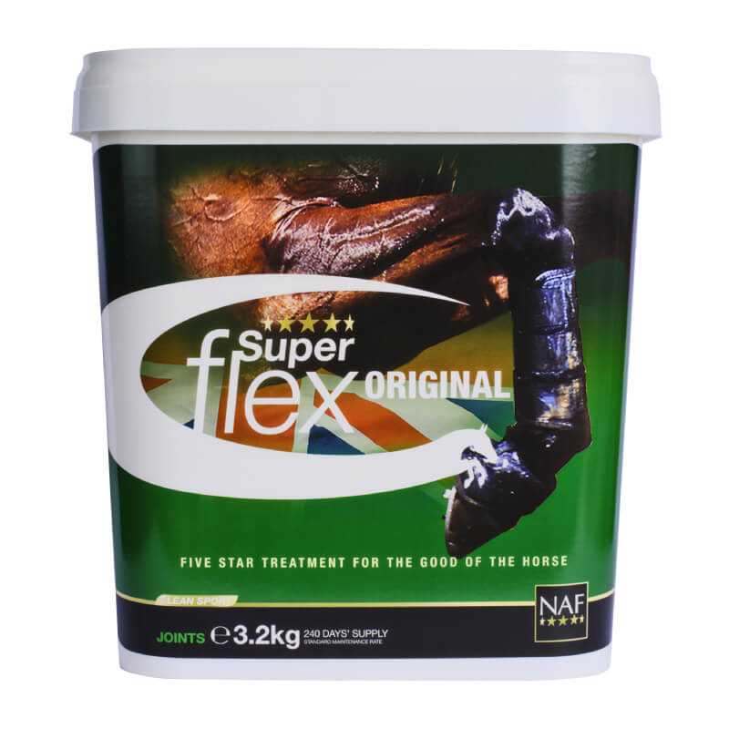 NAF Five Star Superflex Joint Supplement, 3.2kg tub, supports your horse’s joint health.