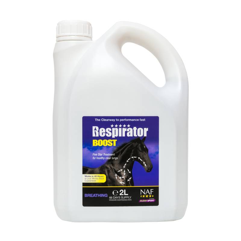 NAF Respirator Boost: equine supplement for horse respiratory support.