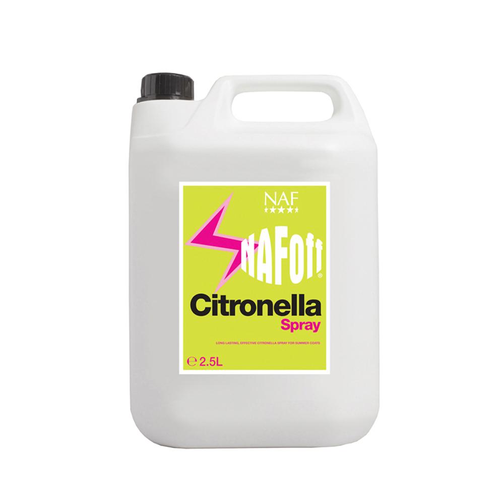 NAF Off Citronella Spray 2.5L by NAF, with pink-yellow label for long-lasting protection.