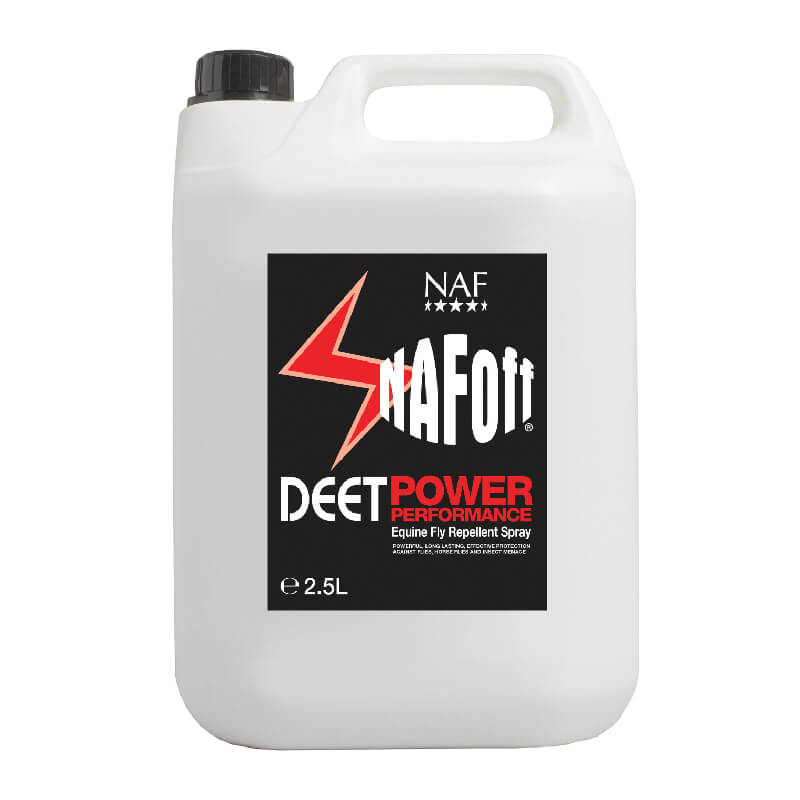 NAF Off Deet Power 2.5L by NAF offers long-lasting fly protection for horses.
