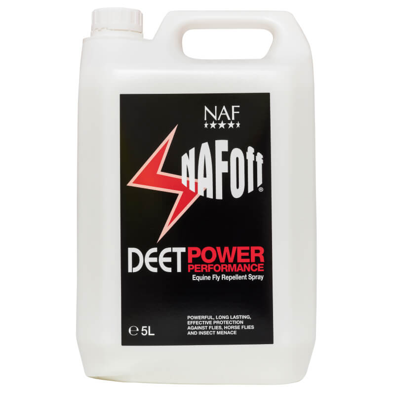NAF Off Deet Power 5L by NAF: powerful, long-lasting fly repellent for horses.