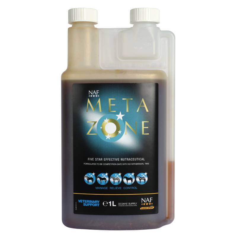1L NAF Five Star Metazone Liquid, a blue-label horse anti-inflammatory supplement.