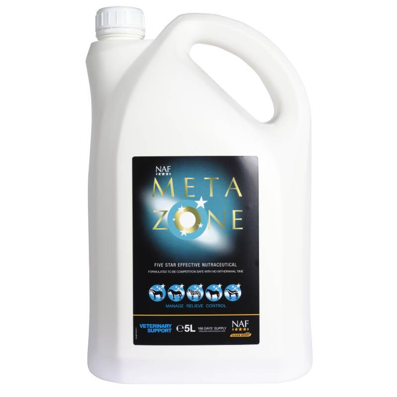 1L NAF Five Star Metazone Liquid, a blue-label horse anti-inflammatory supplement.