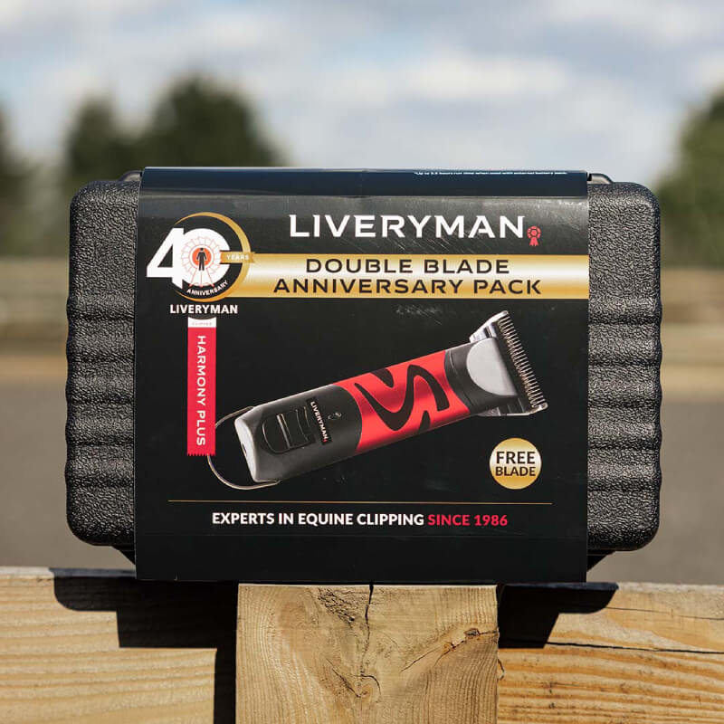 Liveryman Harmony Plus Double Blade 2.4mm Pack on display outdoors on a wooden fence.