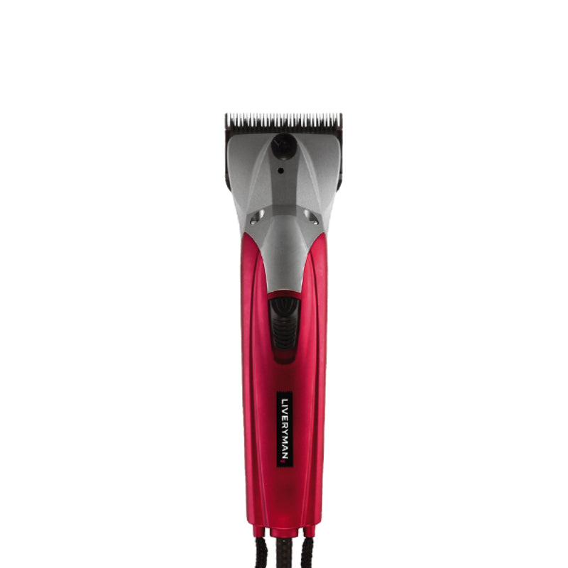 Liveryman Black Beauty mains powered clipper with black cord on a white background.