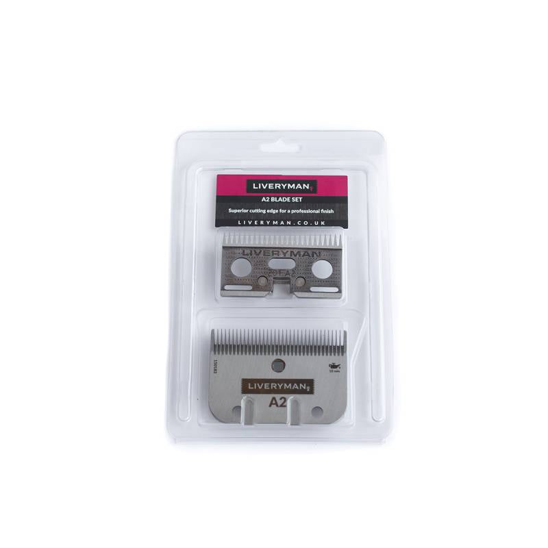 Liveryman A2 Blade Set Cutter & Comb 3mm, packaged in clear plastic.
