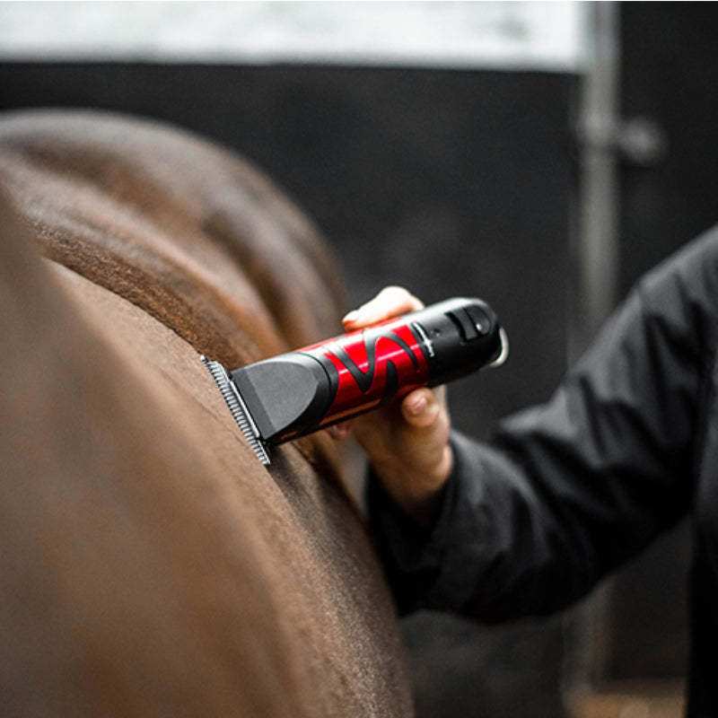 Trim your horse’s coat with the quiet Liveryman Harmony Plus Wide Fine Blade 2.4mm clipper.