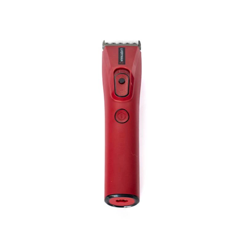Liveryman Trimmer Nova in red with black button, perfect for professional grooming.