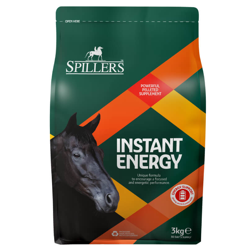 Spillers Instant Energy Supplement 3kg supports horse performance.