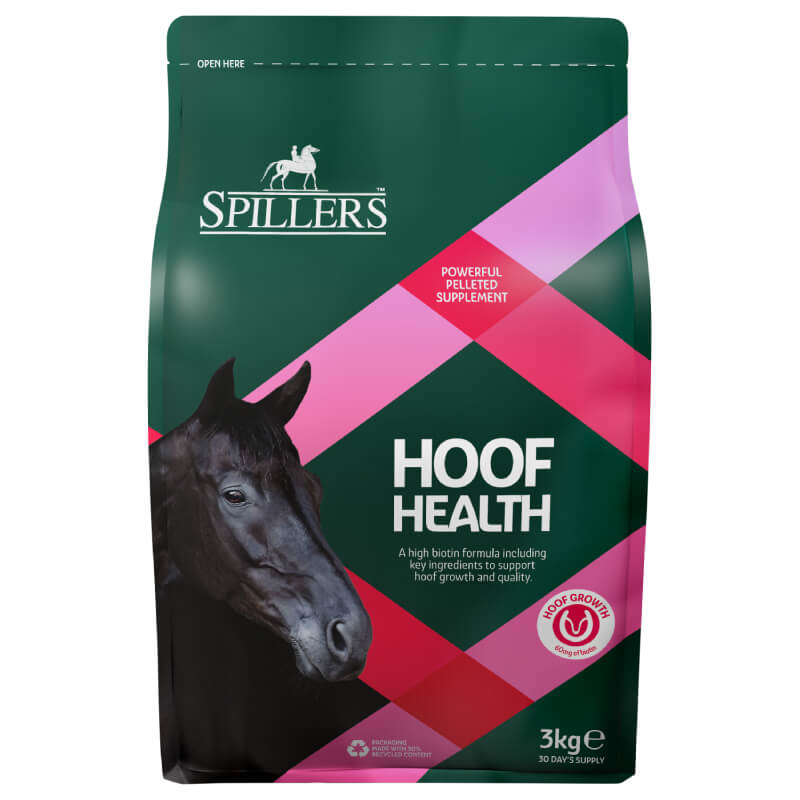 Spillers Hoof Health Supplement 3kg supports strong hoof growth in horses.