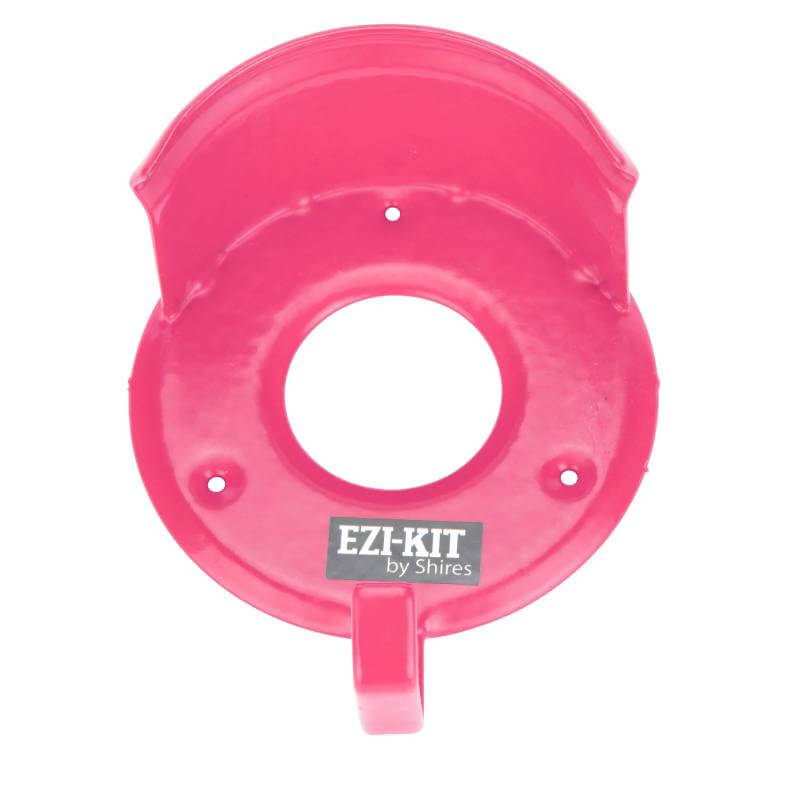 Bright pink Shires Ezi Bridle Rack with central hole and EZI-KIT label.