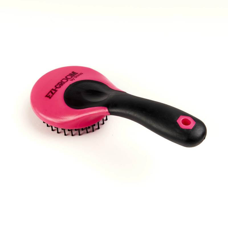 Ezi-Groom Shires Ezi Groom Grip Mane & Tail Brush in bright pink with top label.