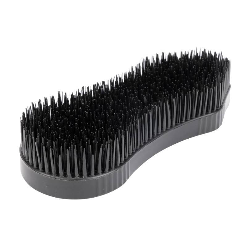 Ezi-Groom Detangler Brush Black: plastic brush with stiff bristles and contoured oval handle.